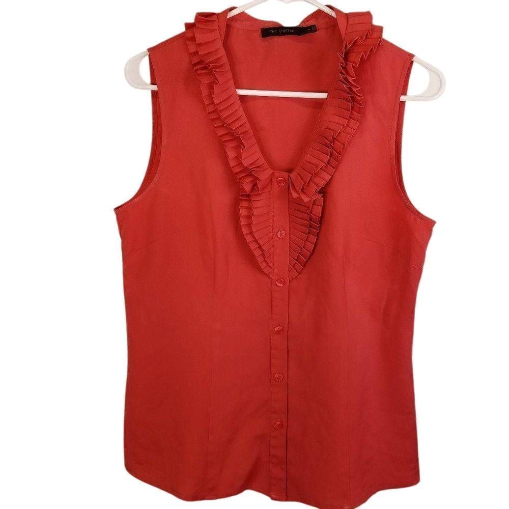 The Limited blouse ruffled V-neck collar M